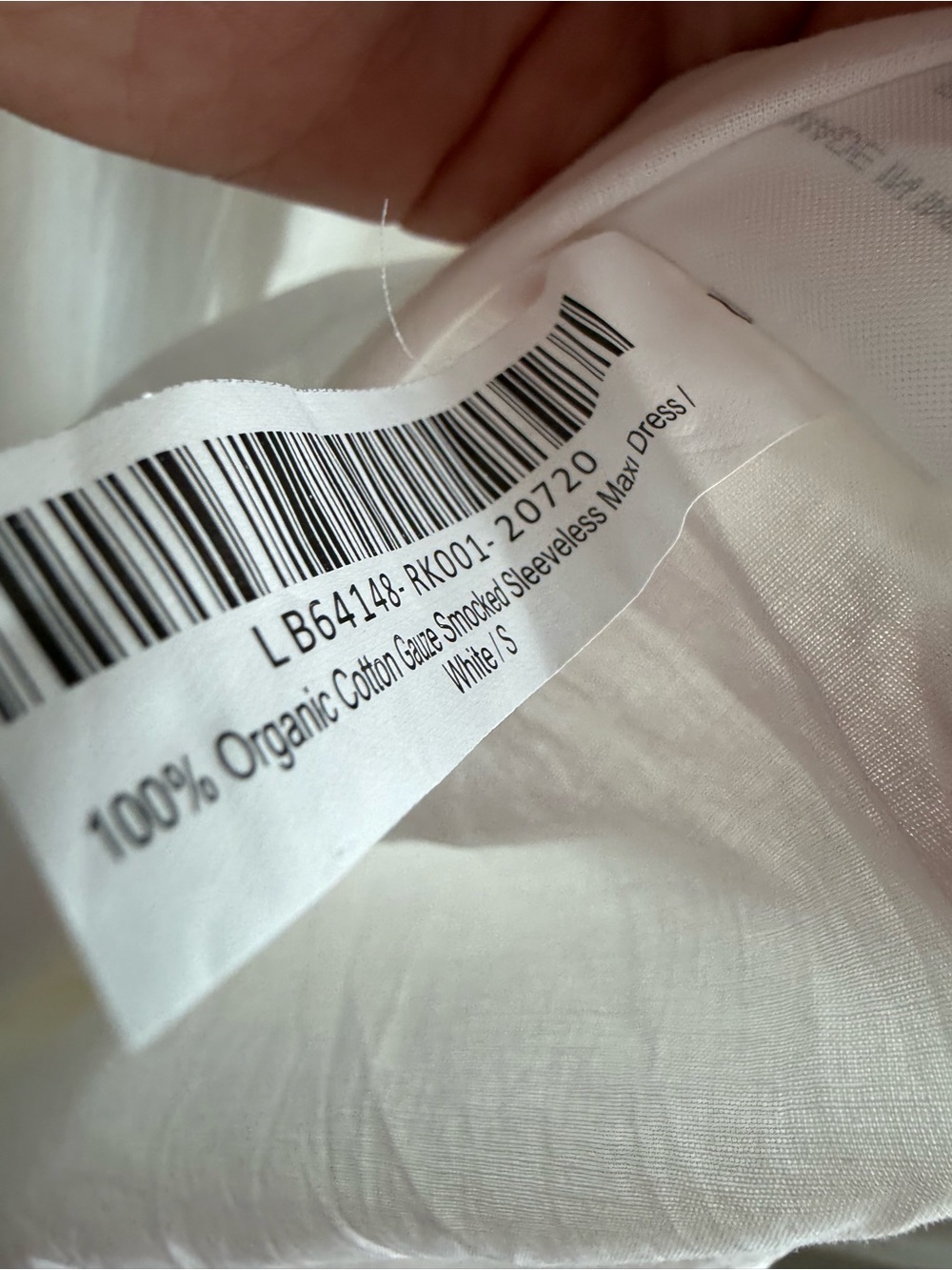 NEW Quince Organic Cotton Gauze Smocked Sleeveless Maxi Dress White Small Summer - Picture 8 of 8